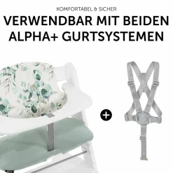 Sitzkissen / Hochstuhlauflage für Alpha Hochstuhl - Highchair Pad Select - Jersey Leaves Mint