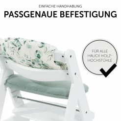 Sitzkissen / Hochstuhlauflage für Alpha Hochstuhl - Highchair Pad Select - Jersey Leaves Mint