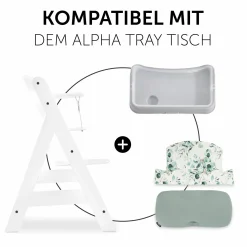 Sitzkissen / Hochstuhlauflage für Alpha Hochstuhl - Highchair Pad Select - Jersey Leaves Mint