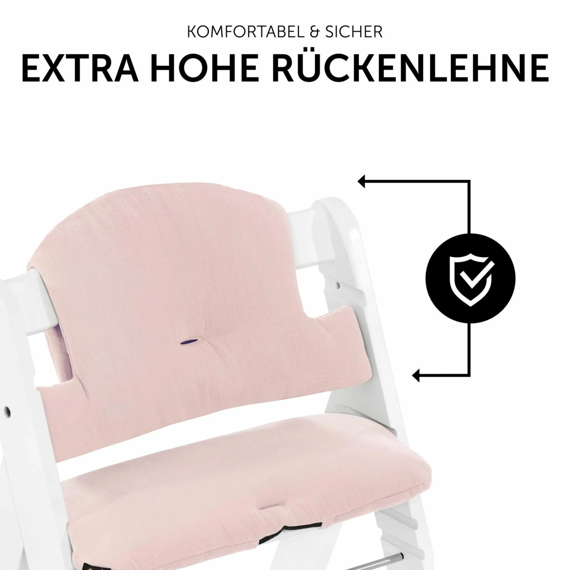 Sitzkissen / Hochstuhlauflage für Alpha Hochstuhl - Highchair Pad Select - Muslin Mineral Rose