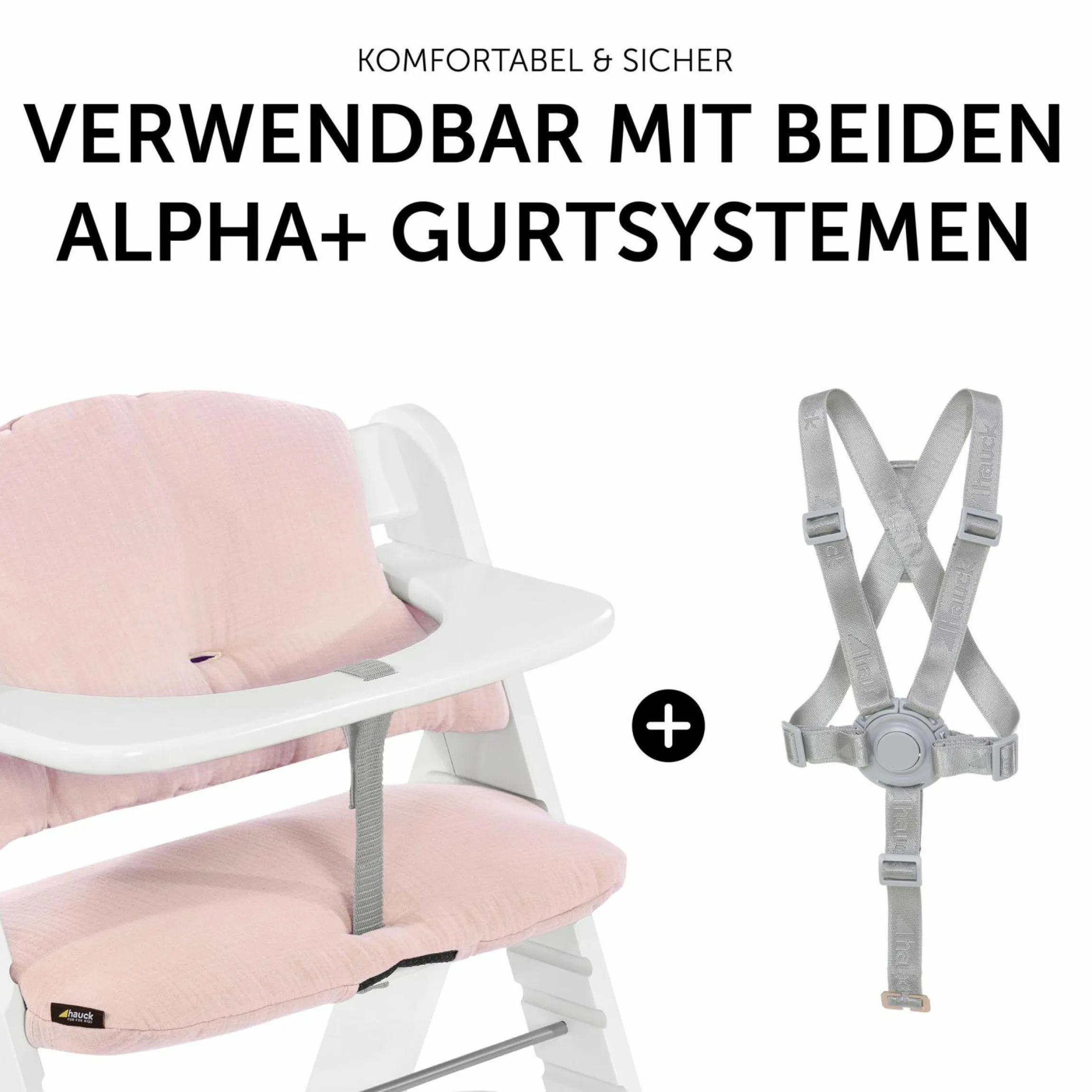 Sitzkissen / Hochstuhlauflage für Alpha Hochstuhl - Highchair Pad Select - Muslin Mineral Rose