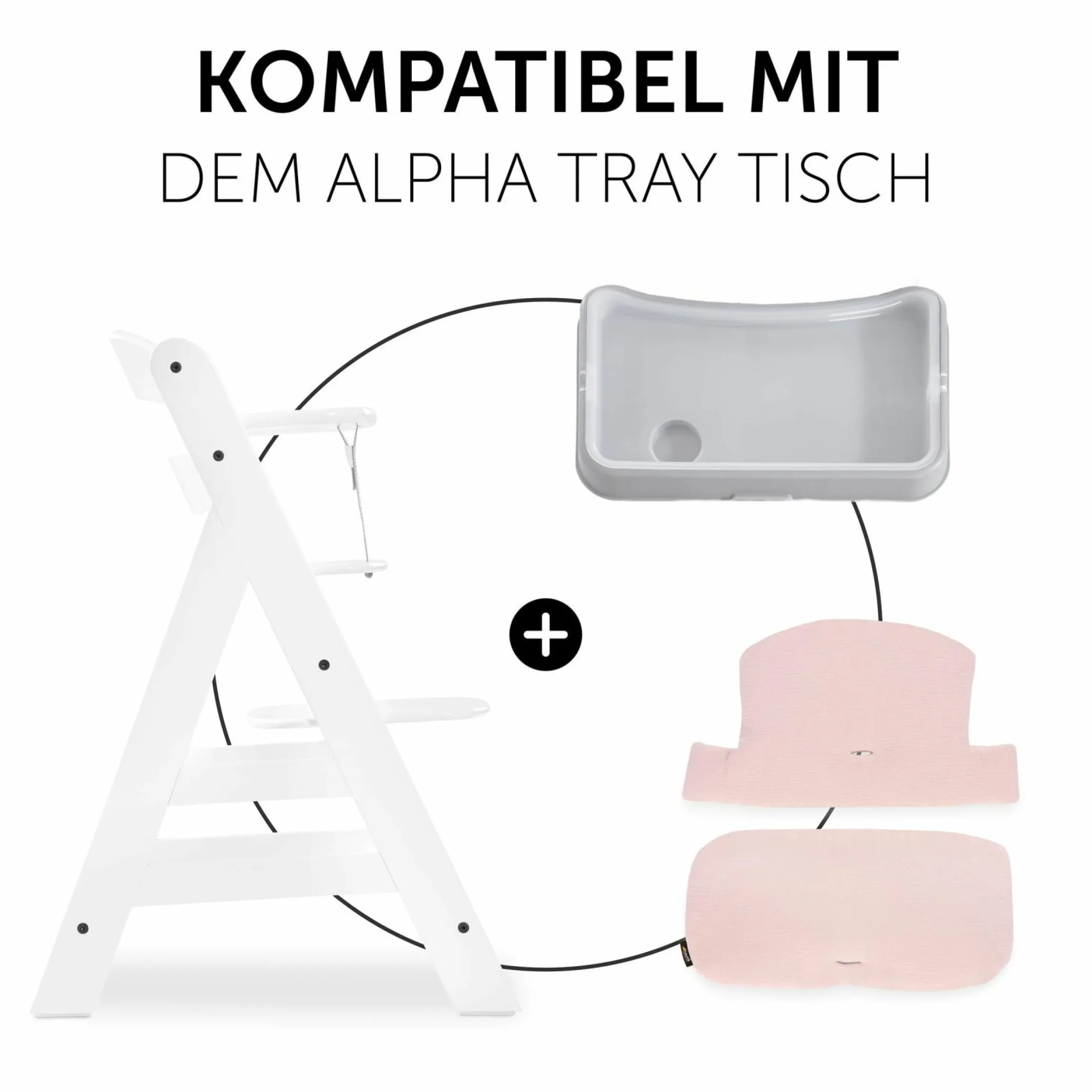 Sitzkissen / Hochstuhlauflage für Alpha Hochstuhl - Highchair Pad Select - Muslin Mineral Rose