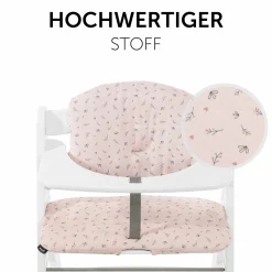 Sitzkissen / Hochstuhlauflage für Alpha Hochstuhl - Highchair Pad Select - Jersey Flowers Rose