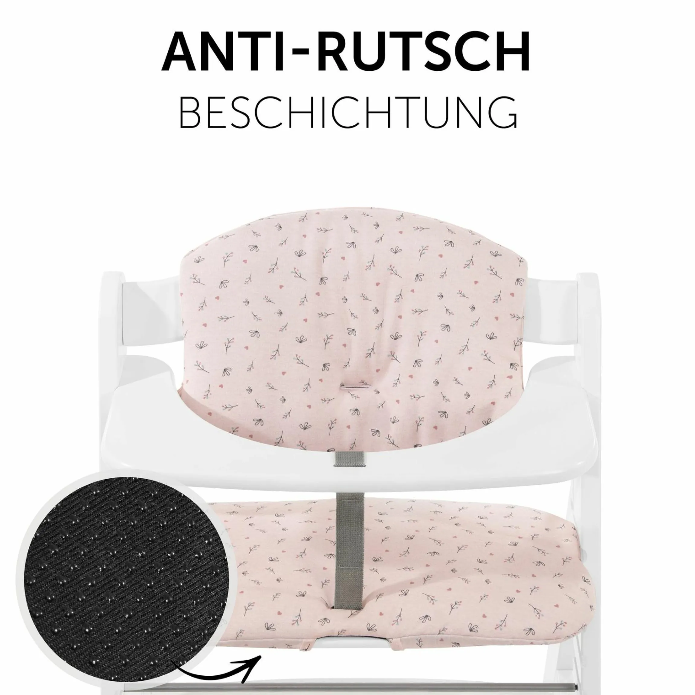 Sitzkissen / Hochstuhlauflage für Alpha Hochstuhl - Highchair Pad Select - Jersey Flowers Rose