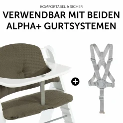Sitzkissen / Hochstuhlauflage für Alpha Hochstuhl - Highchair Pad Select - Waffle Pique Olive