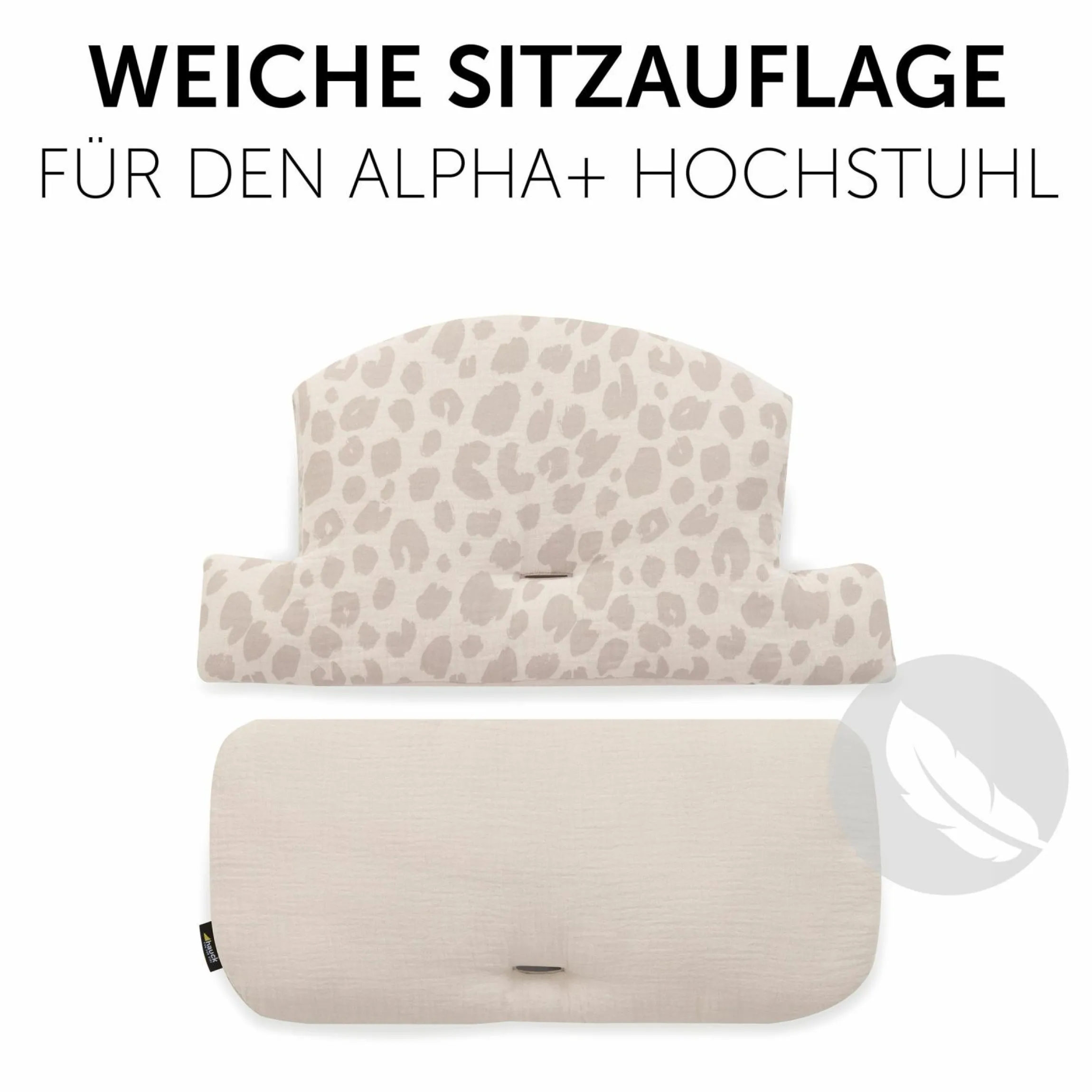 Sitzkissen / Hochstuhlauflage für Alpha Hochstuhl - Highchair Pad Select - Muslin Leo Natural