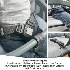 Sitzkissen / Hochstuhlauflage für bebeconfort Timba - Curves - Grau