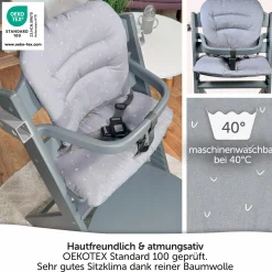 Sitzkissen / Hochstuhlauflage für bebeconfort Timba - Curves - Grau