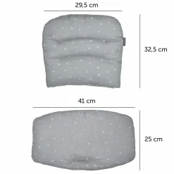 Sitzkissen / Hochstuhlauflage für bebeconfort Timba - Curves - Grau