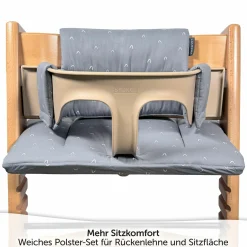 Sitzkissen / Hochstuhlauflage für Stokke Tripp Trapp - Curves - Grau
