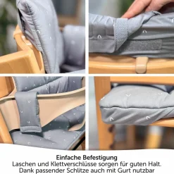 Sitzkissen / Hochstuhlauflage für Stokke Tripp Trapp - Curves - Grau