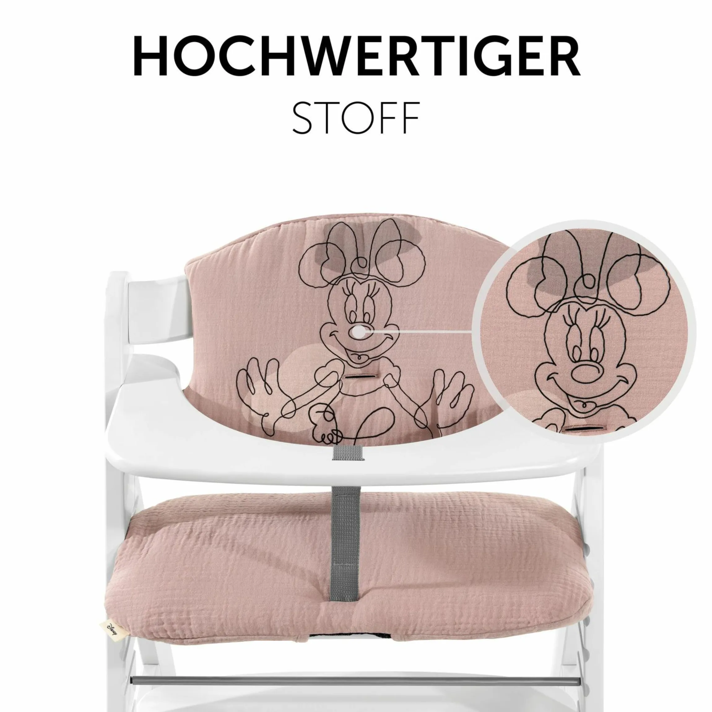 Sitzkissen / Hochstuhlauflage für Alpha Hochstuhl Highchair Pad Select - Disney - Minnie Mouse Rose