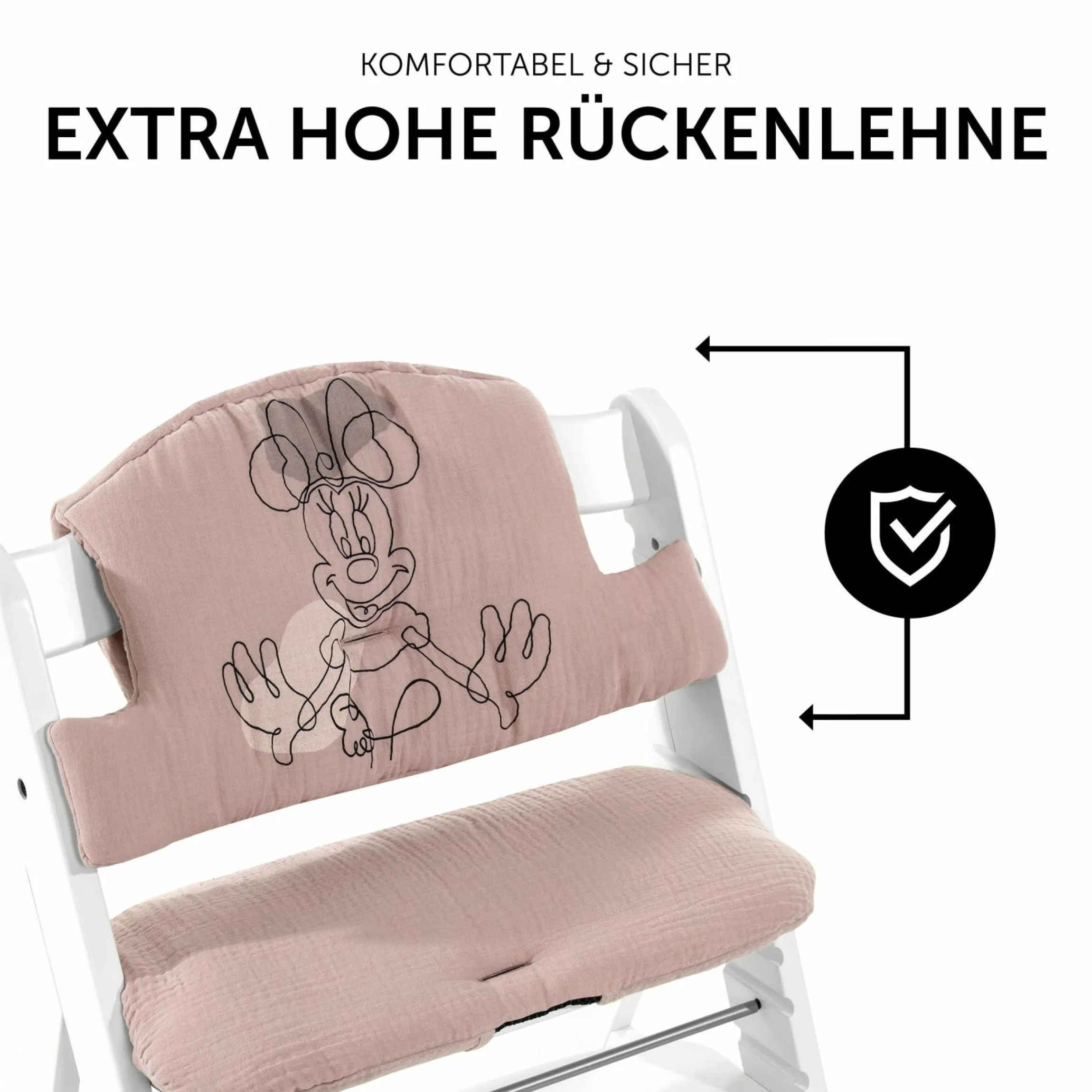 Sitzkissen / Hochstuhlauflage für Alpha Hochstuhl Highchair Pad Select - Disney - Minnie Mouse Rose