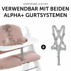 Sitzkissen / Hochstuhlauflage für Alpha Hochstuhl Highchair Pad Select - Disney - Minnie Mouse Rose
