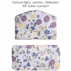 Sitzkissen / Hochstuhlauflage Highchair Pad für Alpha Plus Hochstuhl - Floral Beige