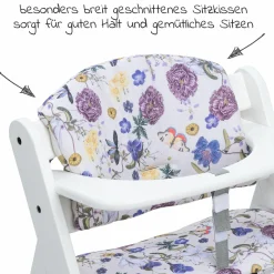 Sitzkissen / Hochstuhlauflage Highchair Pad für Alpha Plus Hochstuhl - Floral Beige