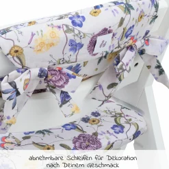 Sitzkissen / Hochstuhlauflage Highchair Pad für Alpha Plus Hochstuhl - Floral Beige