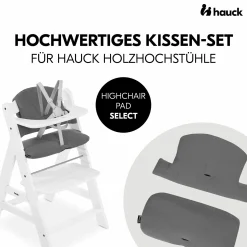 Sitzkissen / Hochstuhlauflage für Alpha, Beta & Arketa Hochstuhl - Highchair Pad Select - Muslin Dark Grey