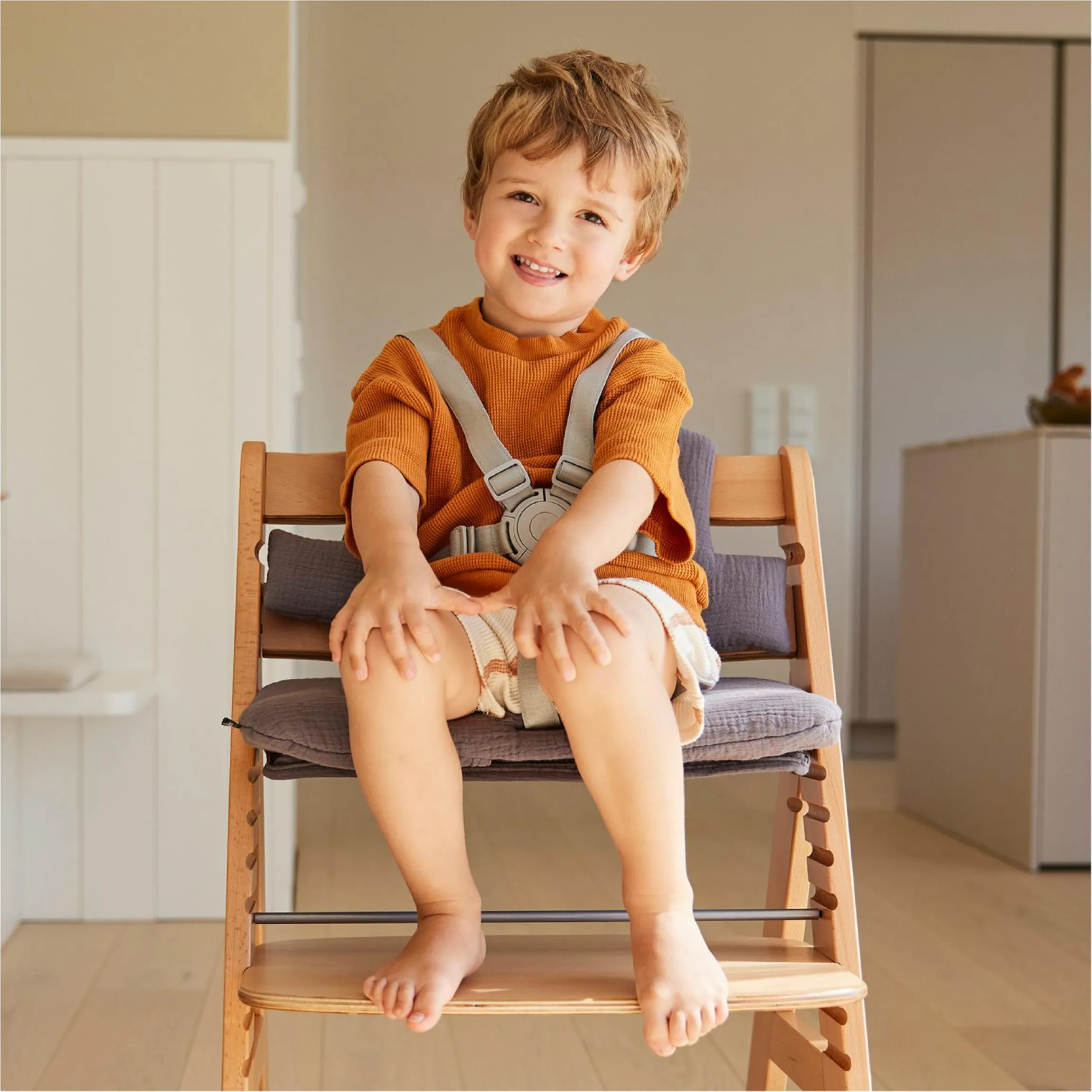 Sitzkissen / Hochstuhlauflage für Alpha, Beta & Arketa Hochstuhl - Highchair Pad Select - Muslin Dark Grey