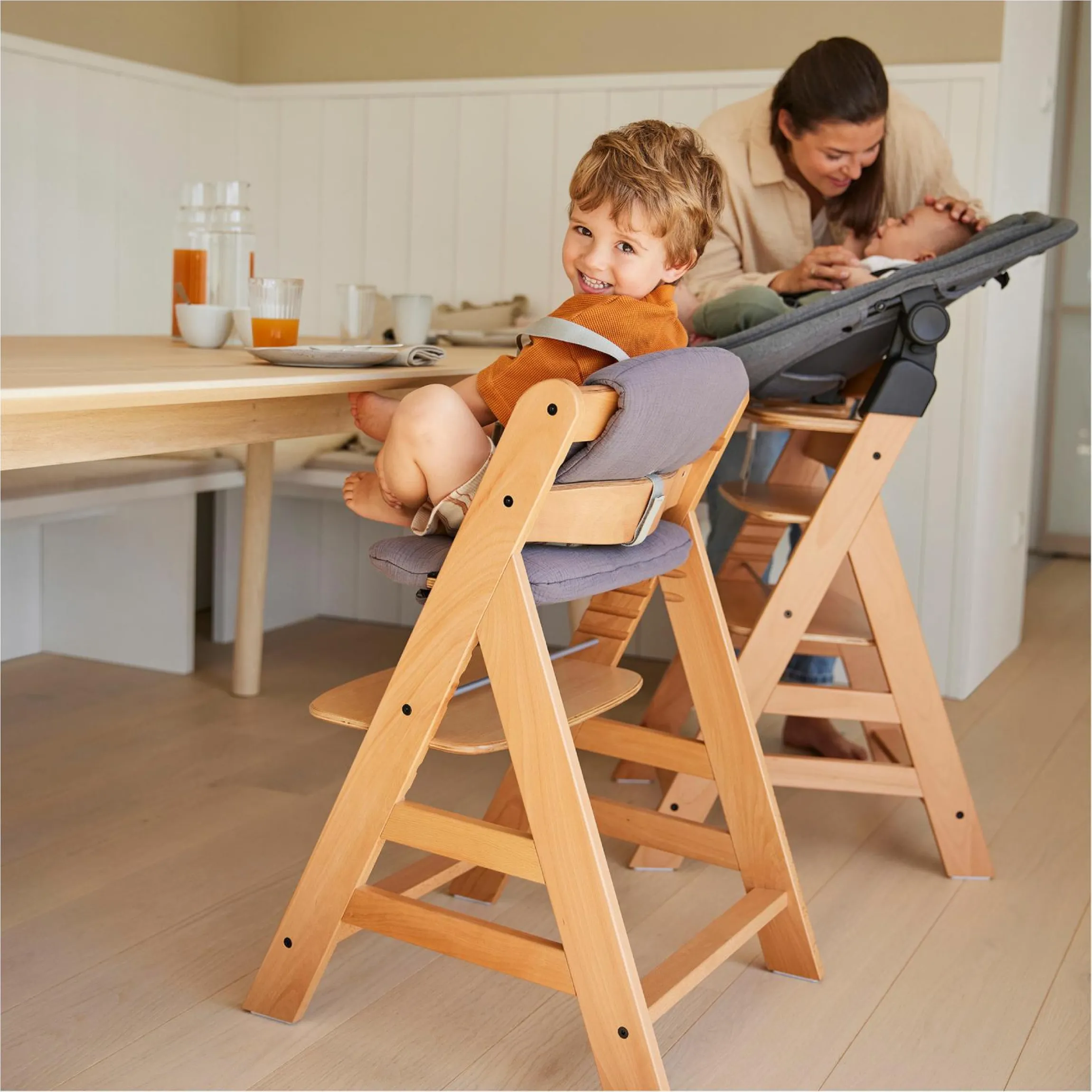 Sitzkissen / Hochstuhlauflage für Alpha, Beta & Arketa Hochstuhl - Highchair Pad Select - Muslin Dark Grey