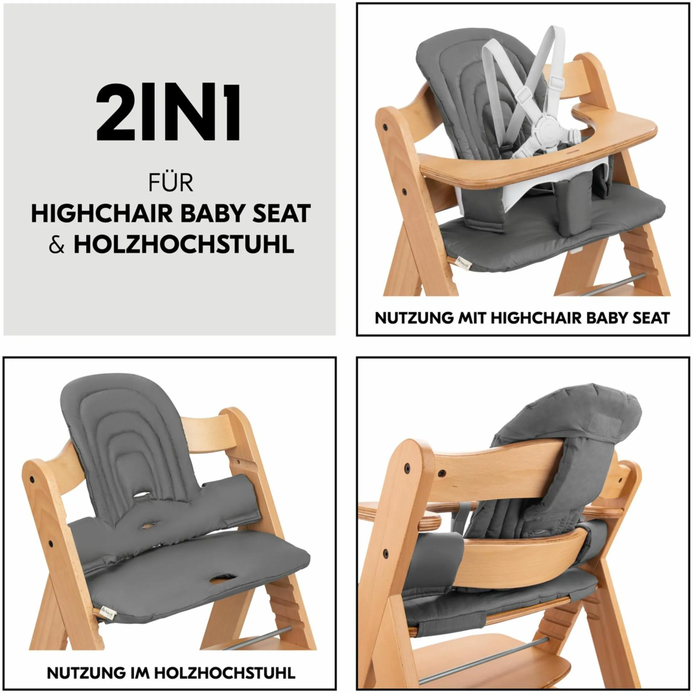 Sitzkissen / Hochstuhlauflage für Highchair Baby Seat - Dark Grey