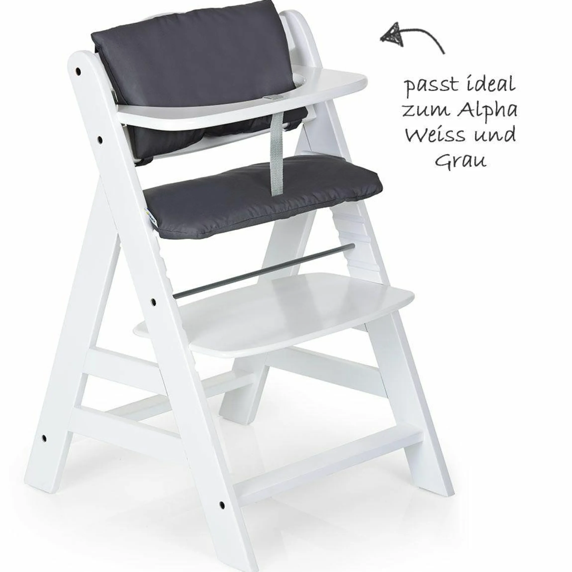 Sitzpolster / Sitzverkleinerer - Deluxe für Alpha Hochstuhl - Grau