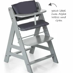 Sitzpolster / Sitzverkleinerer - Deluxe für Alpha Hochstuhl - Grau