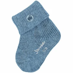 Socken mit Wolle - Blau - Gr. 17 / 18