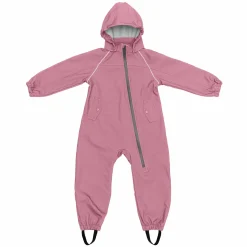 Softshelloverall windicht, wasserabweisend, atmungsaktiv mit Kapuze und elastichen Bündchen - Rose - Gr. 98/104