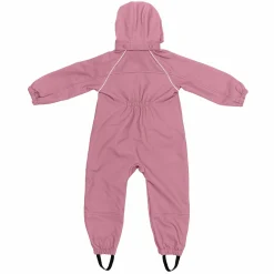 Softshelloverall windicht, wasserabweisend, atmungsaktiv mit Kapuze und elastichen Bündchen - Rose - Gr. 98/104