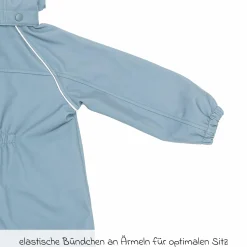 Softshelloverall windicht, wasserabweisend, atmungsaktiv mit Kapuze und elastichen Bündchen - Blau - Gr. 98/104