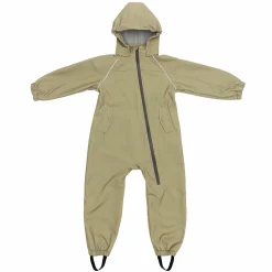 Softshelloverall windicht, wasserabweisend, atmungsaktiv mit Kapuze und elastichen Bündchen - Salbei - Gr. 98/104