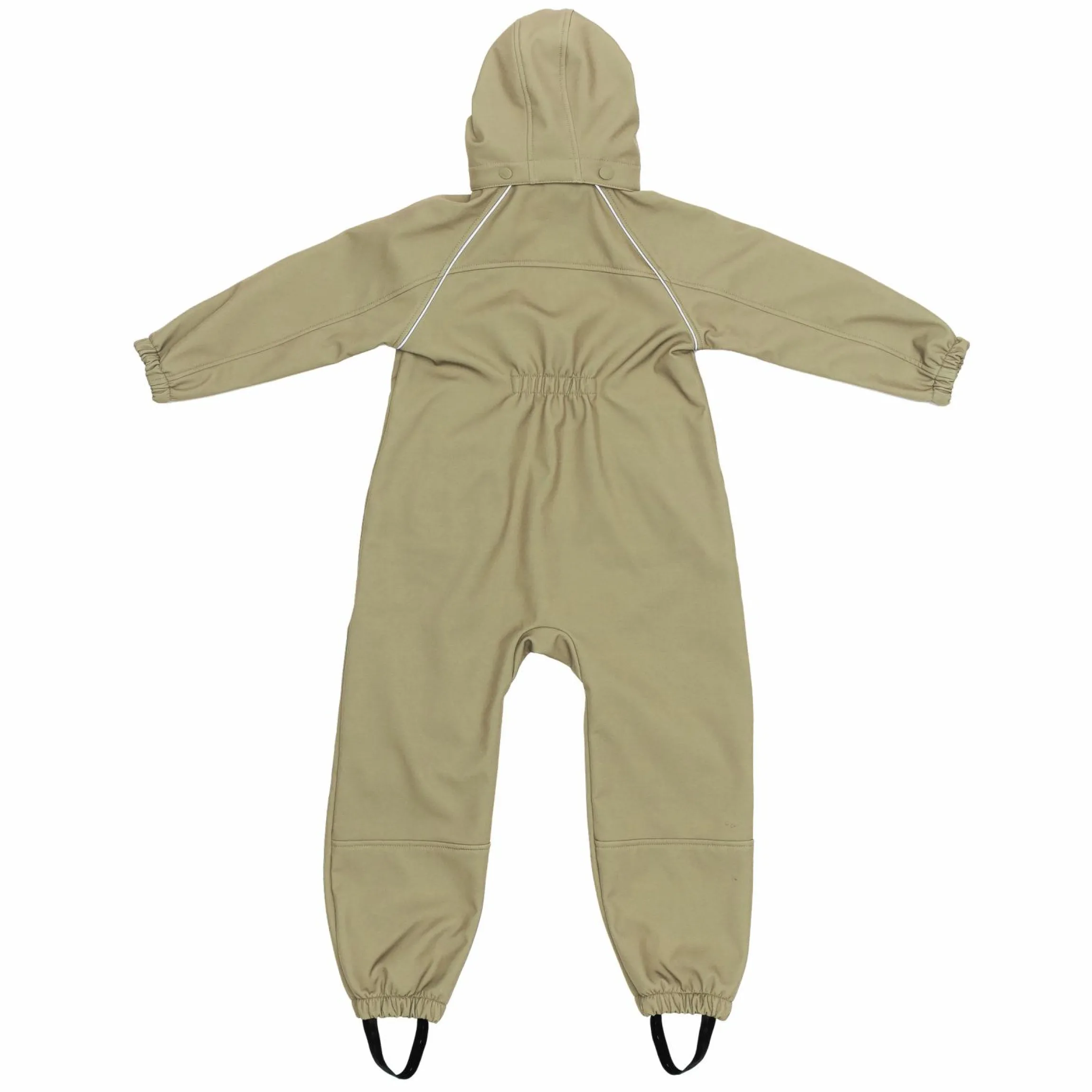 Softshelloverall windicht, wasserabweisend, atmungsaktiv mit Kapuze und elastichen Bündchen - Salbei - Gr. 98/104