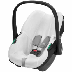 Sommer- und Schonbezug für CabrioFix i-Size / Pebble S - Organic Cotton - Weiß - Kollektion 2025