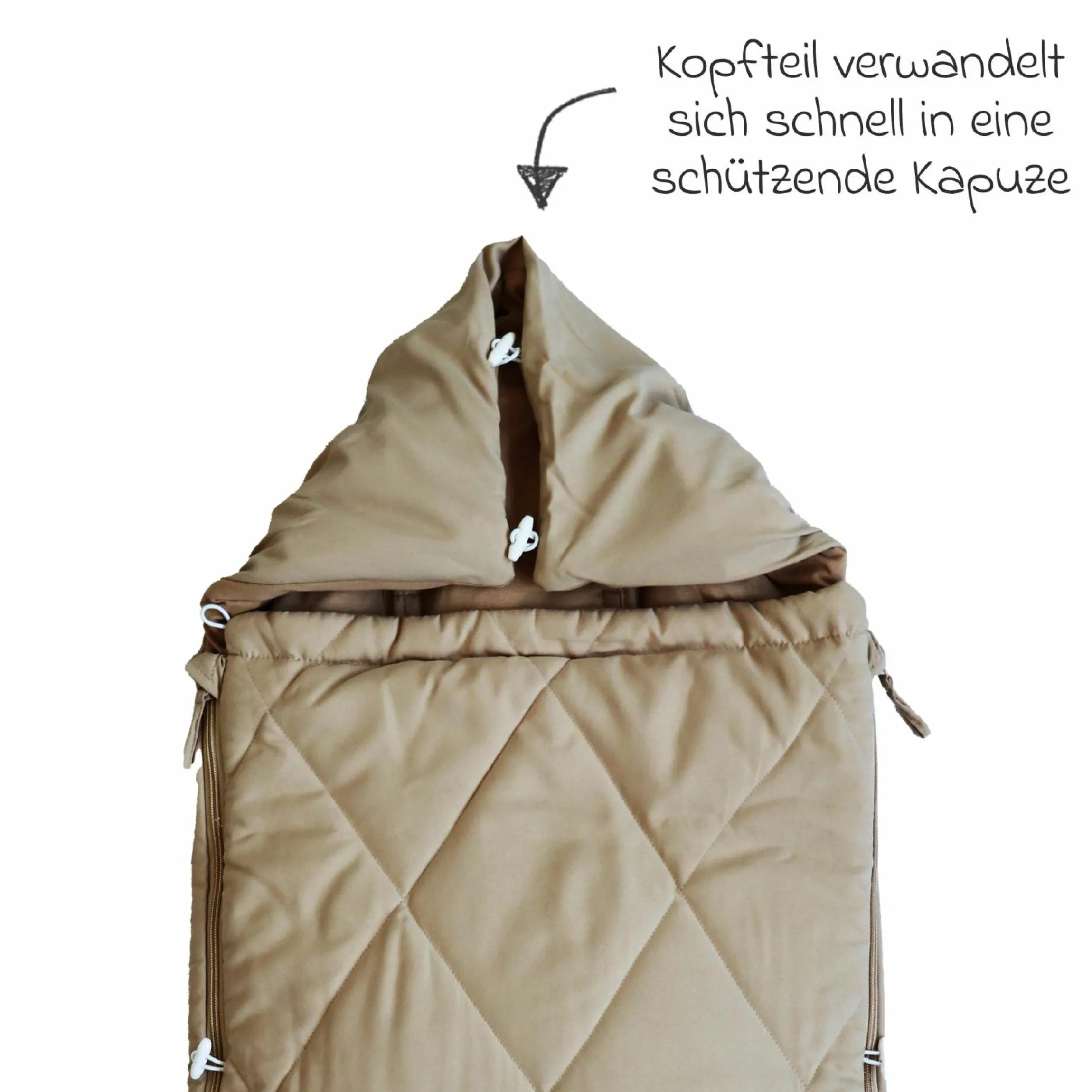 Sommerfußsack Aurora universal passend für alle Gurtsysteme für Kinderwagen, Buggy & Fahrradanhänger - Sand Cream