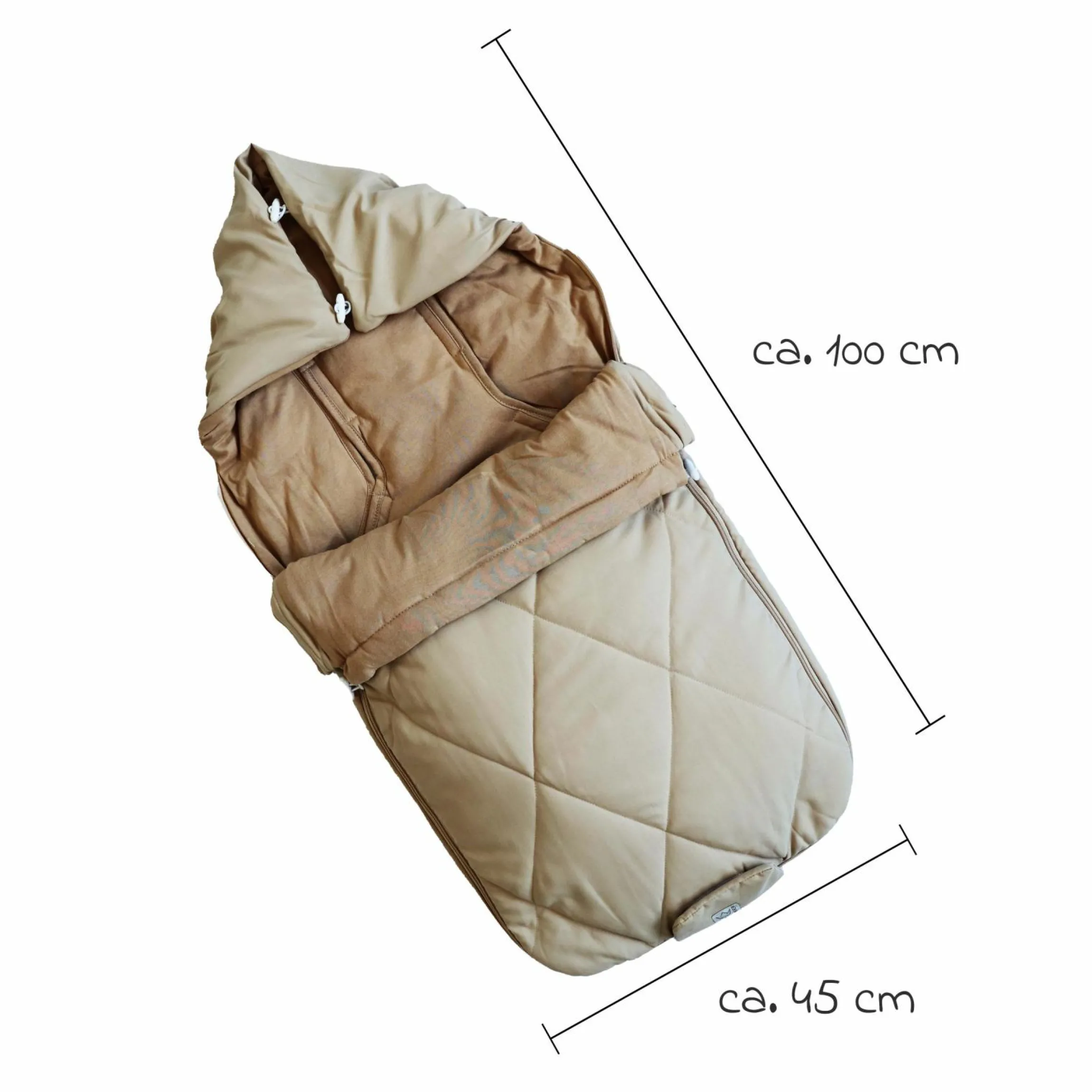 Sommerfußsack Aurora universal passend für alle Gurtsysteme für Kinderwagen, Buggy & Fahrradanhänger - Sand Cream