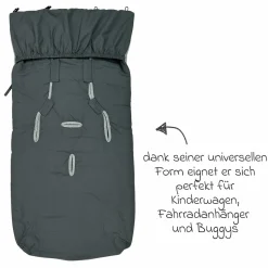 Sommerfußsack Aurora universal passend für alle Gurtsysteme für Kinderwagen, Buggy & Fahrradanhänger - Dark Grey