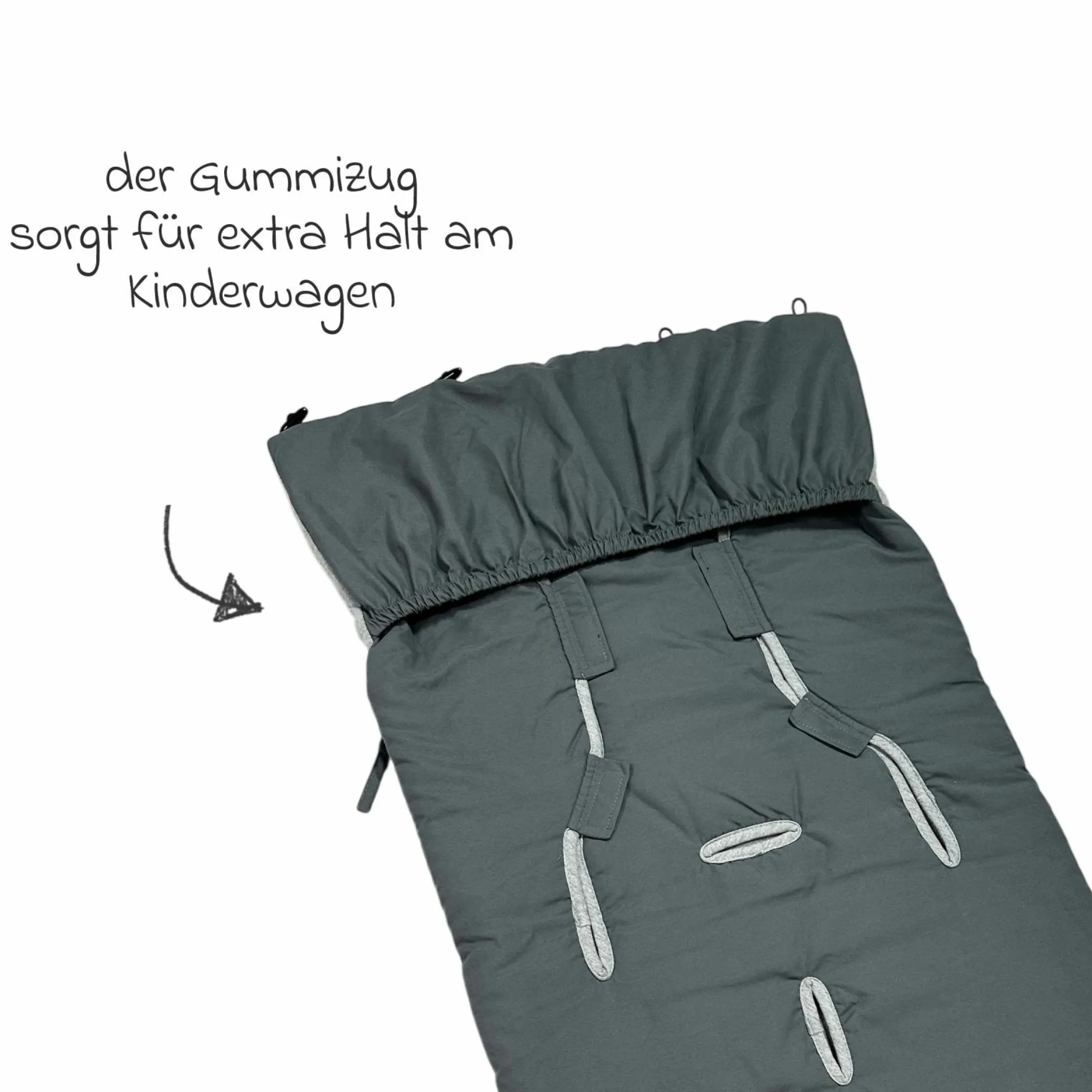 Sommerfußsack Aurora universal passend für alle Gurtsysteme für Kinderwagen, Buggy & Fahrradanhänger - Dark Grey