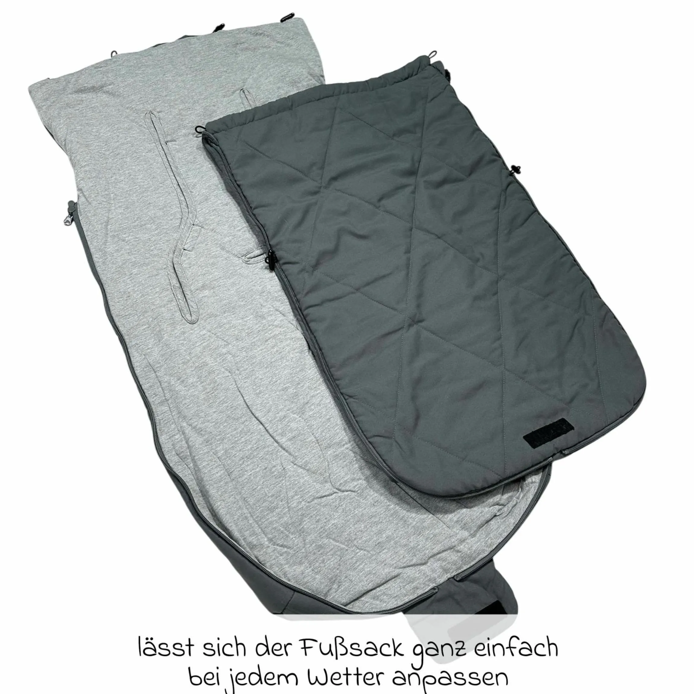 Sommerfußsack Aurora universal passend für alle Gurtsysteme für Kinderwagen, Buggy & Fahrradanhänger - Dark Grey