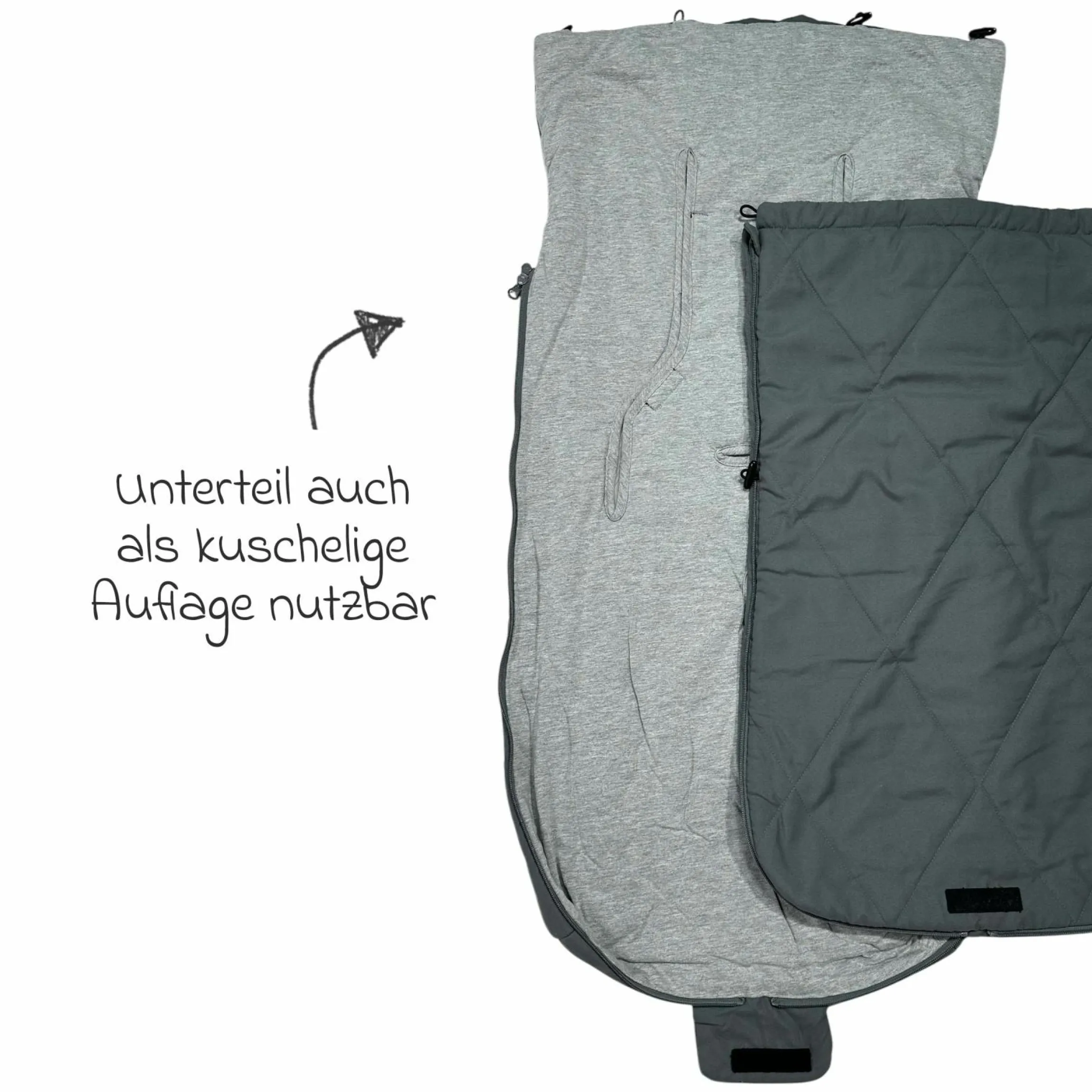 Sommerfußsack Aurora universal passend für alle Gurtsysteme für Kinderwagen, Buggy & Fahrradanhänger - Dark Grey