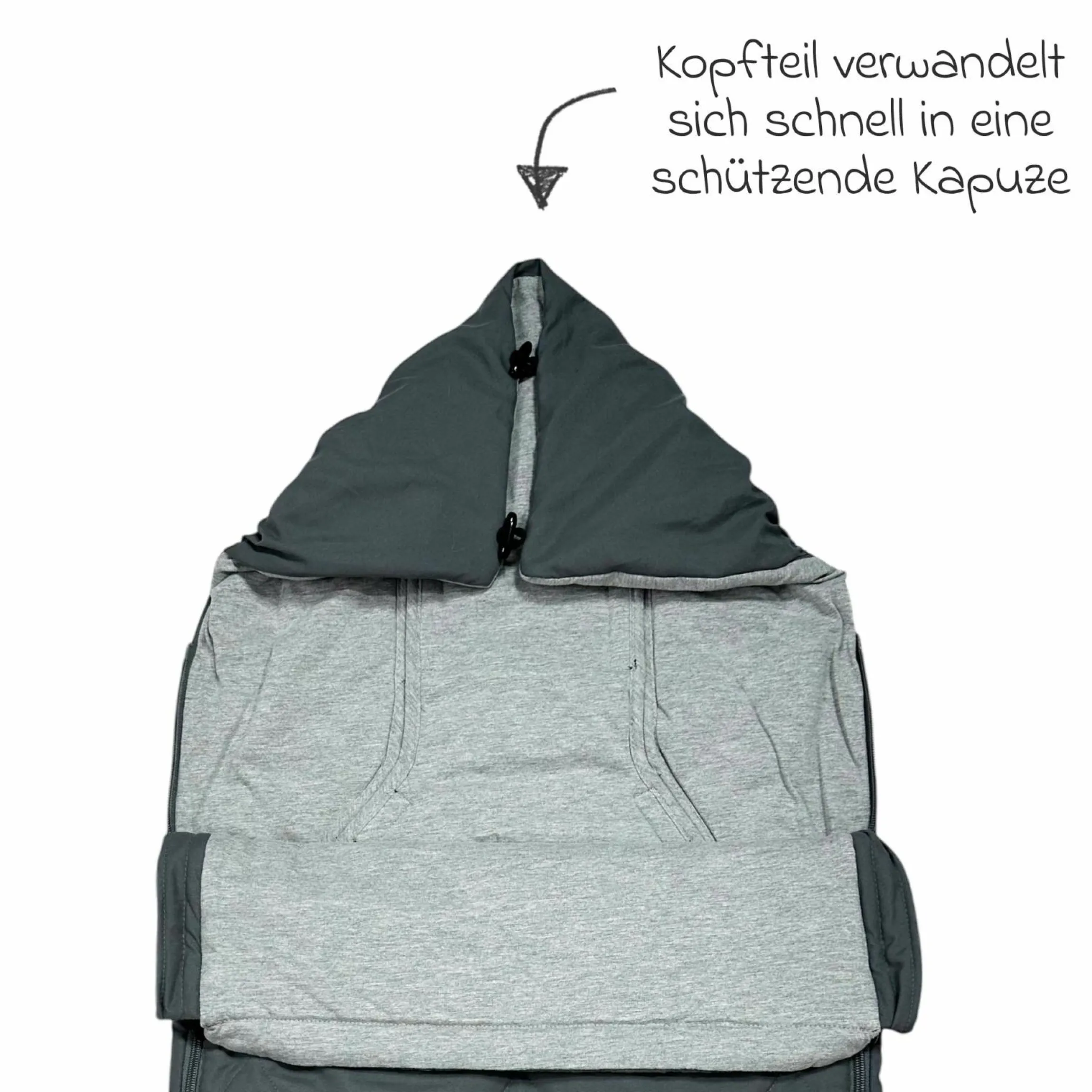 Sommerfußsack Aurora universal passend für alle Gurtsysteme für Kinderwagen, Buggy & Fahrradanhänger - Dark Grey