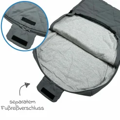 Sommerfußsack Aurora universal passend für alle Gurtsysteme für Kinderwagen, Buggy & Fahrradanhänger - Dark Grey