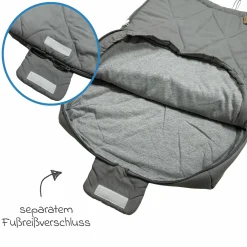 Sommerfußsack Aurora universal passend für alle Gurtsysteme für Kinderwagen, Buggy & Fahrradanhänger - Light Grey