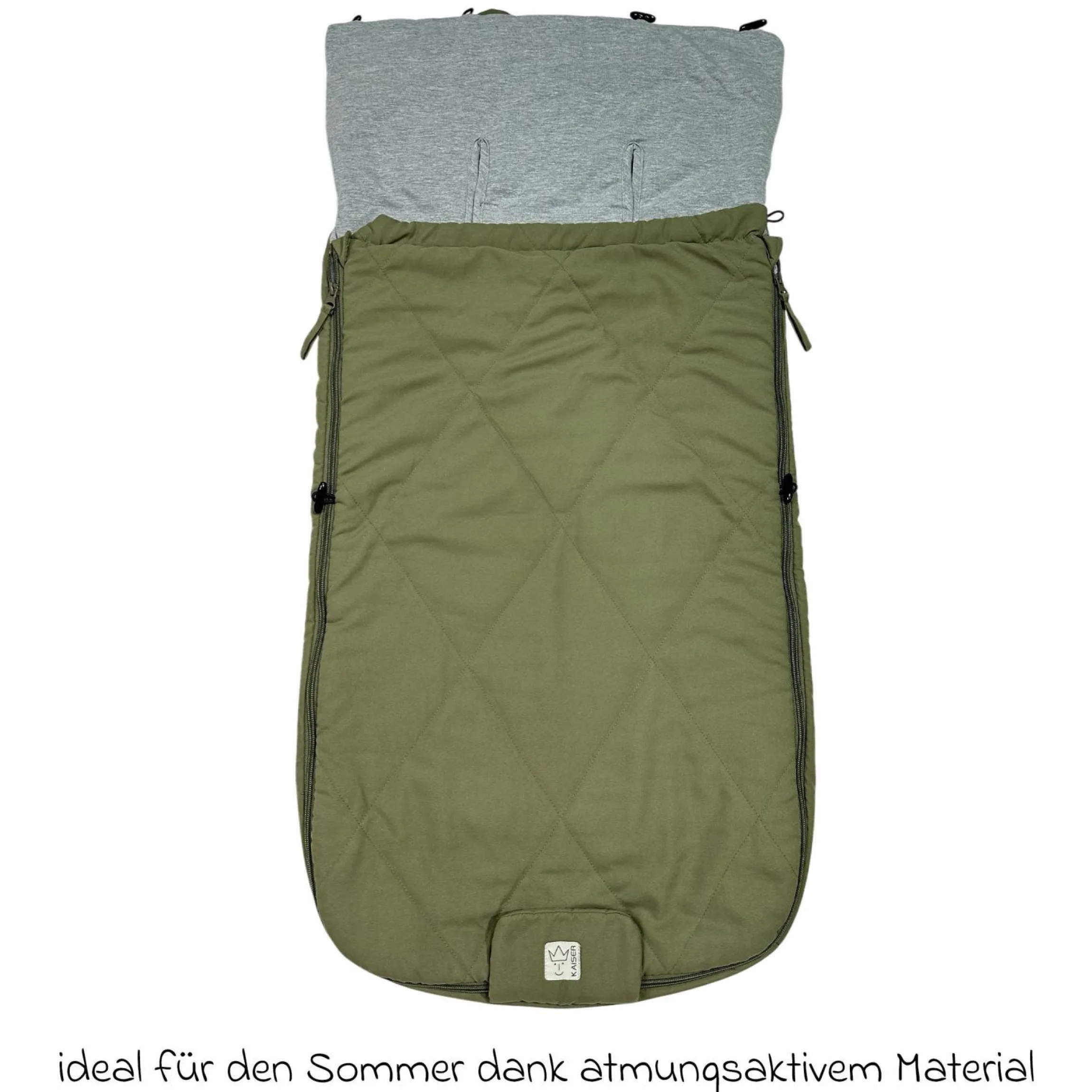 Sommerfußsack Aurora universal passend für alle Gurtsysteme für Kinderwagen, Buggy & Fahrradanhänger - Olive Green