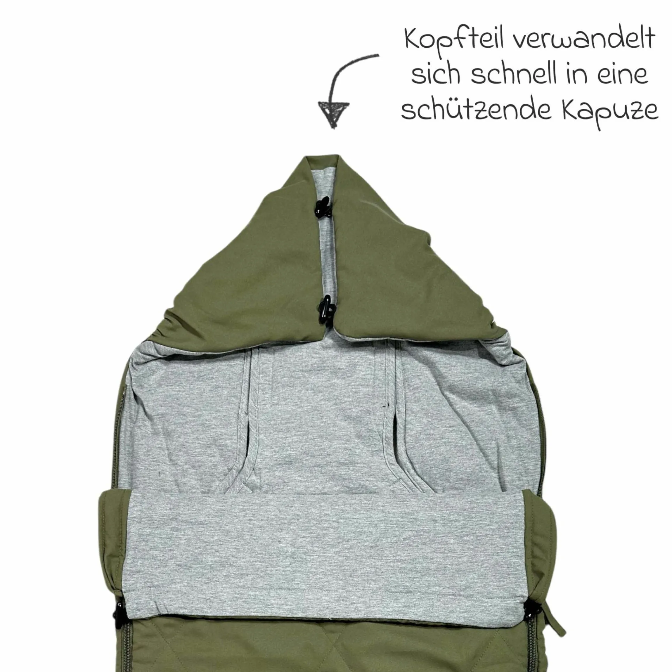 Sommerfußsack Aurora universal passend für alle Gurtsysteme für Kinderwagen, Buggy & Fahrradanhänger - Olive Green