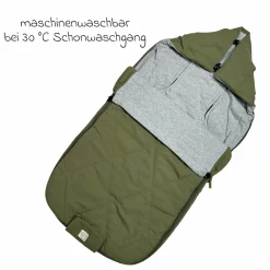 Sommerfußsack Aurora universal passend für alle Gurtsysteme für Kinderwagen, Buggy & Fahrradanhänger - Olive Green