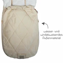 Sommerfußsack Rainy universal passend für alle Gurtsysteme für Kinderwagen, Buggy & Fahrradanhänger - Cream