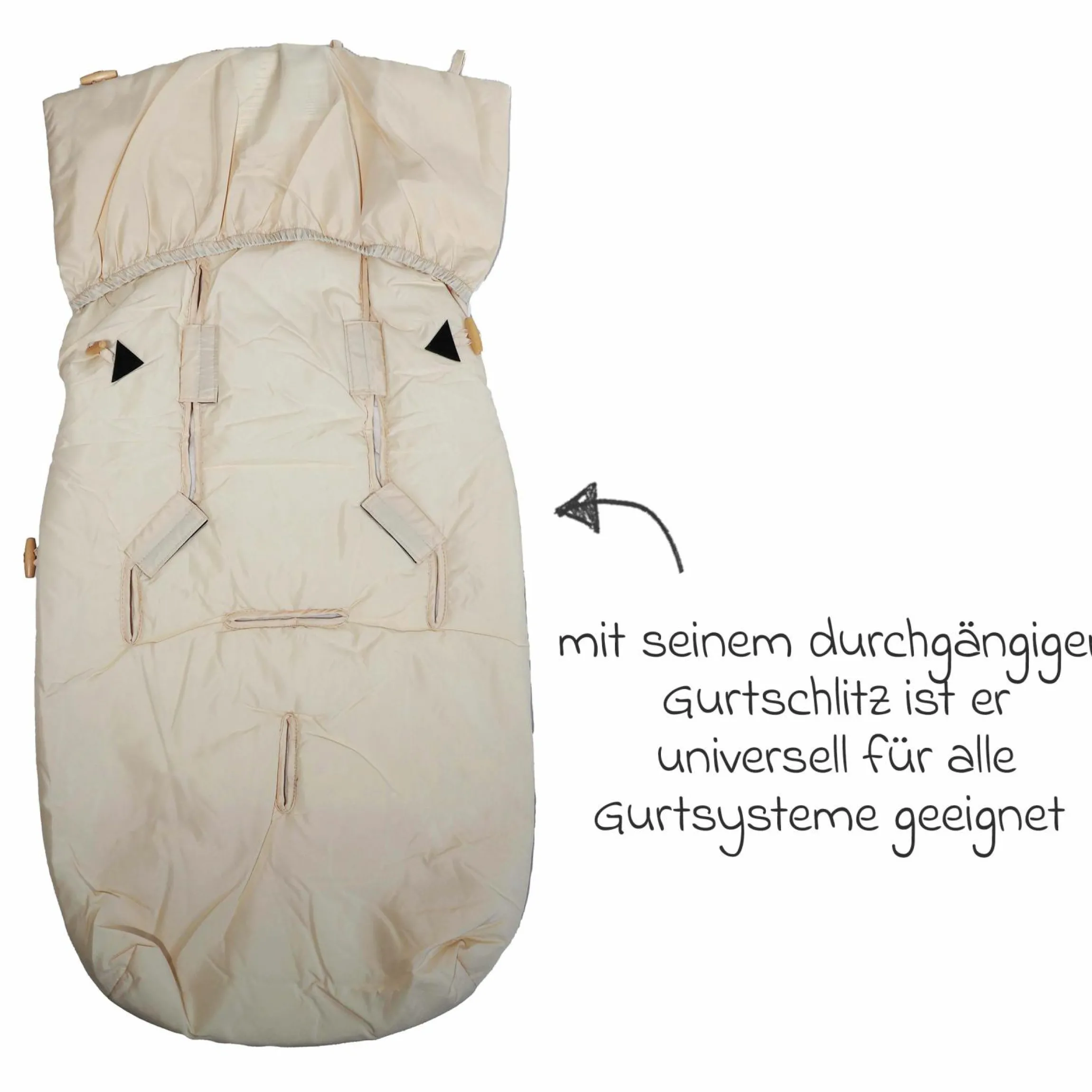 Sommerfußsack Rainy universal passend für alle Gurtsysteme für Kinderwagen, Buggy & Fahrradanhänger - Cream