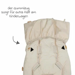 Sommerfußsack Rainy universal passend für alle Gurtsysteme für Kinderwagen, Buggy & Fahrradanhänger - Cream