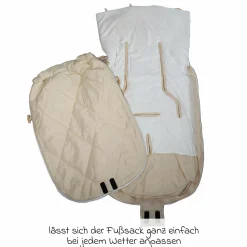 Sommerfußsack Rainy universal passend für alle Gurtsysteme für Kinderwagen, Buggy & Fahrradanhänger - Cream